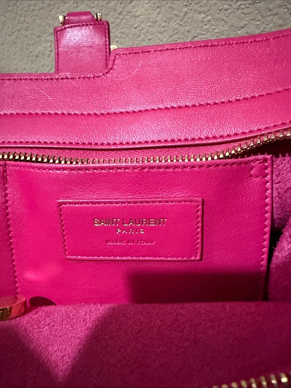 Saint Laurent Pink Leather Sac de Jour Style Tote with Gold YSL Hardware